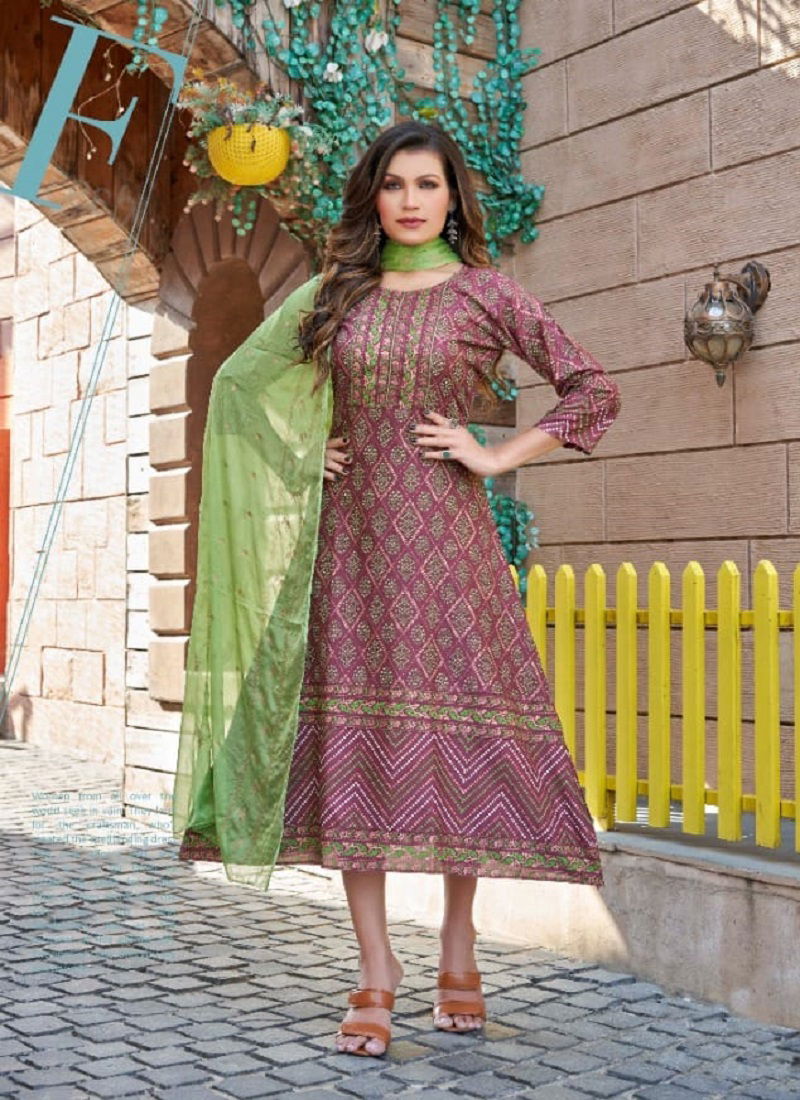 Kinti Heena 1 Festive Wear Wholesale Kurtis With Dupatta Collection